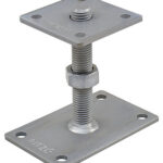 Pitzl paaldrager M24, lengte150mm met onderplaat 160x100x6mm em losse bovenplaat 100x100x6