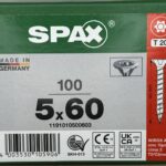 Spax Spaanplaatschroeven 5.0 x 60 mm T20 Voldraad - 100 stuks