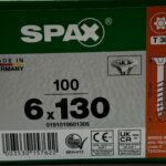 Spax Spaanplaatschroeven 6.0 x 130 mm T30 Deeldraad - 100 stuks