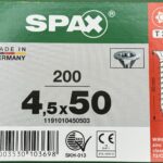 Spax Spaanplaatschroeven 4.5 x 50 mm T20 Voldraad - 200 stuks