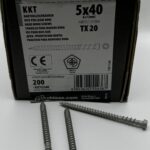KKT Terrasschroeven 5x40 mm - Grijs - T20 - voldraad – 200 stuks