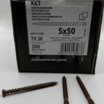 KKT Terrasschroeven 5x50 mm - Bruin T20 voldraad – 200 stuks