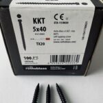 KKT Terrasschroeven 5x40 mm - Zwart T20 voldraad – 100 stuks