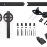 Schuifdeursysteem recht model met grote wielen SP-56 - Zwart - Lengte 2 meter voor 1 deur compleet
