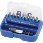 Bitset 1/4 - Blauwring + houder - PZ1/2/3 - 10-delig