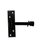 Plaat met draadstang 130x35x5 mm - zwart gepoedercoat