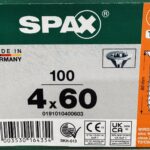 Spax Spaanplaatschroeven 4.0 x 60 mm T20 Deeldraad - 100 stuks