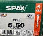 Spax Spaanplaatschroeven 5.0 x 50 mm T20 Deeldraad - 200 stuks