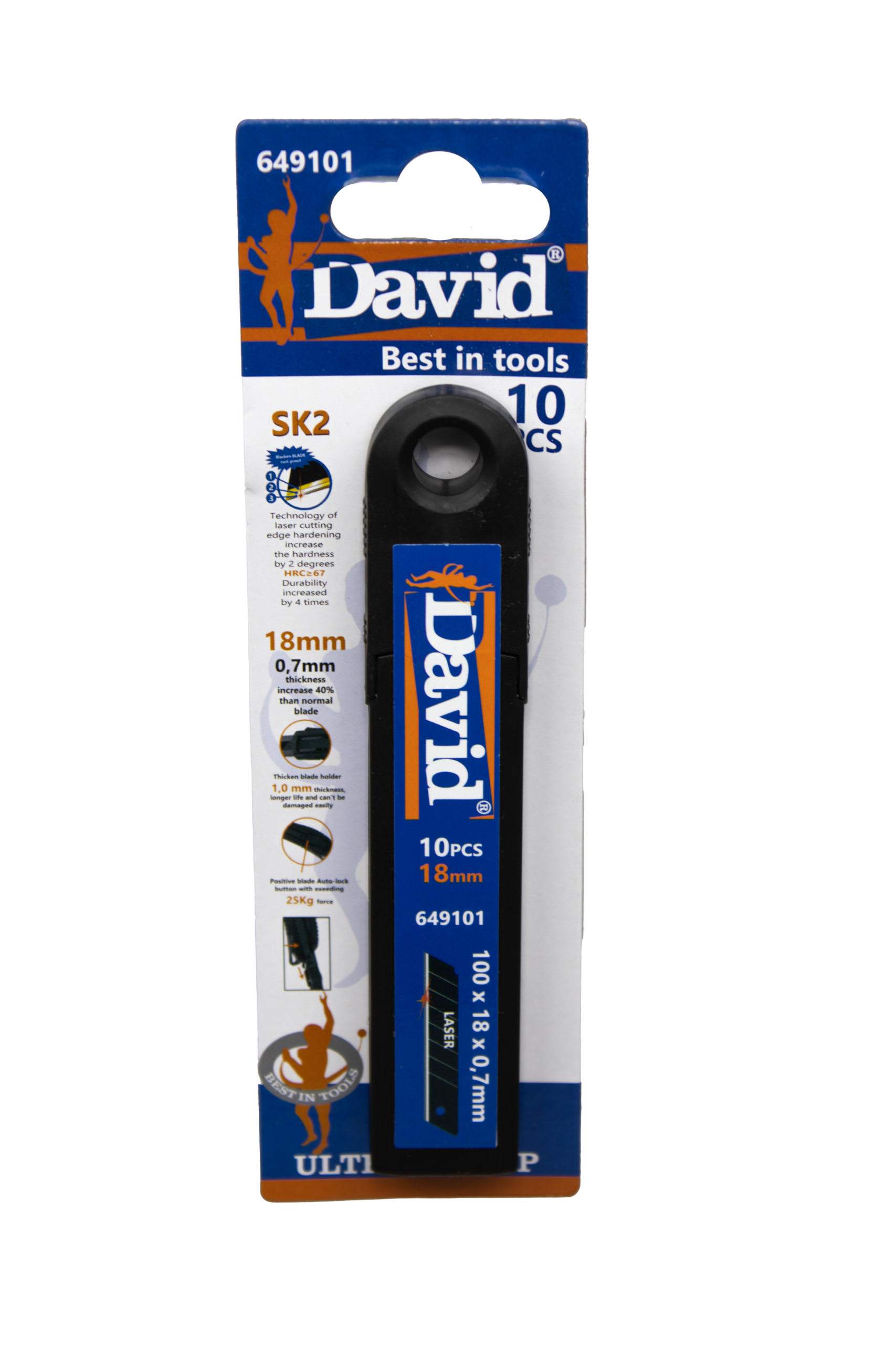 649101_navulmes_18mm DAVID reservemes 18 mm SK2 (10 St) - Afbeelding 1