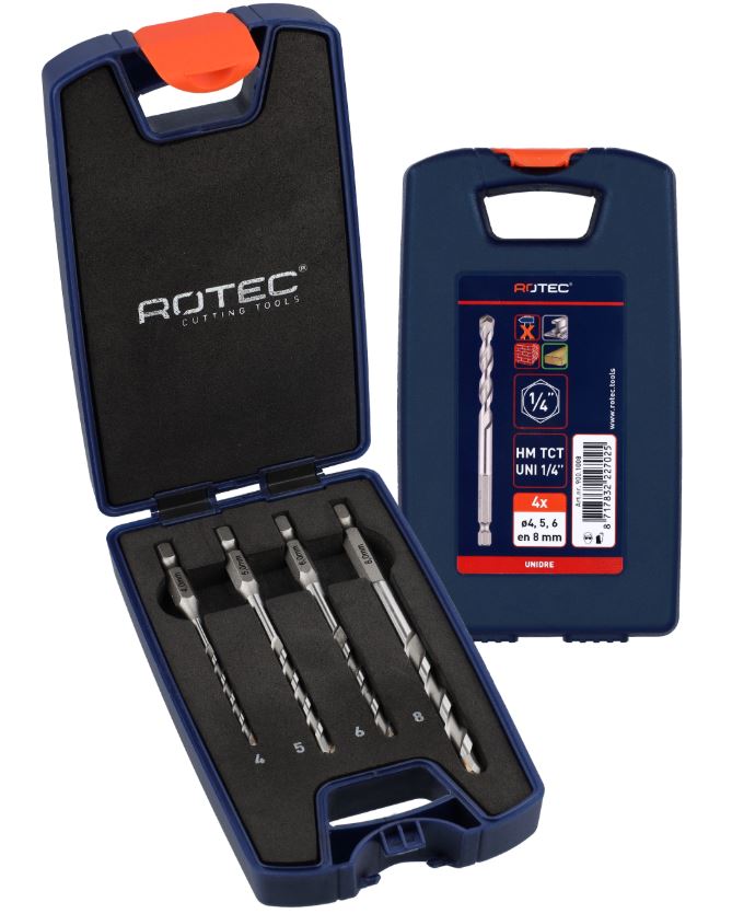 Rotec unidre borenset 4 delig Rotec type 226 UNIDre borenset, 4-delig ø 4, 5, 6 , 8 - Afbeelding 1